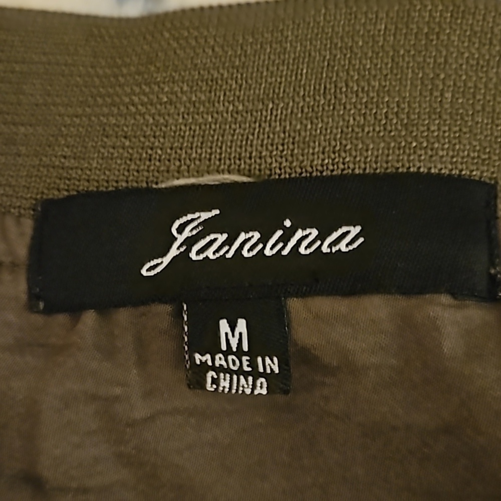 VTG JANINA Olive Embroidered Phoenix Bird Blouson Bomber Festival Jacket - Picture 7 of 8